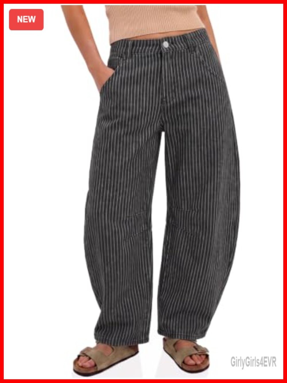 High Waisted Barrel Leg Wide Leg Jeans Loose Fit Roll Up Hem Casual